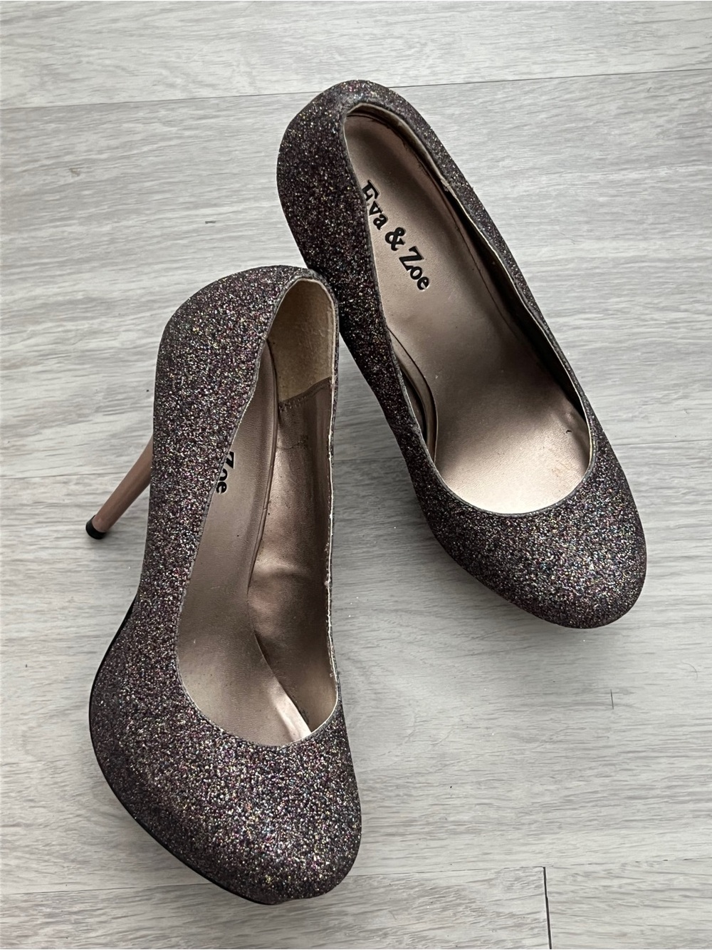 Eva & Zoe Marvella Multicolor Glitter Platform Stiletto Pumps Size 6.5
